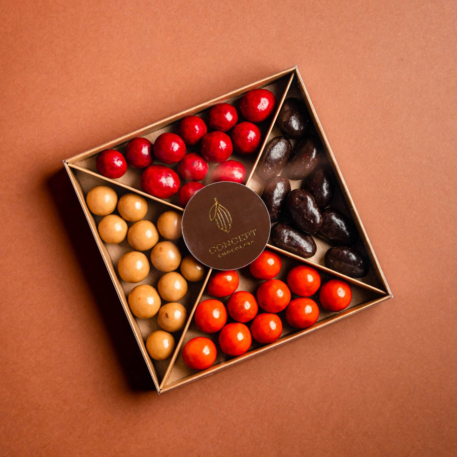 Boîte Quatuor – Dragées enrobées de chocolat