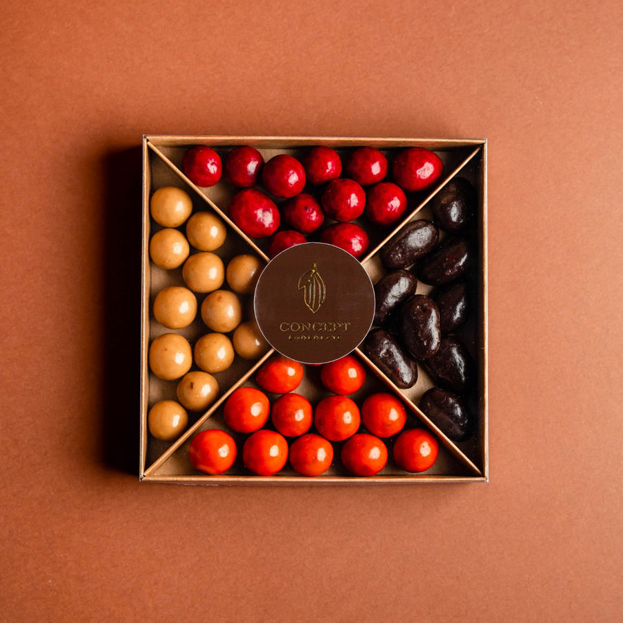 Boîte Quatuor – Dragées enrobées de chocolat