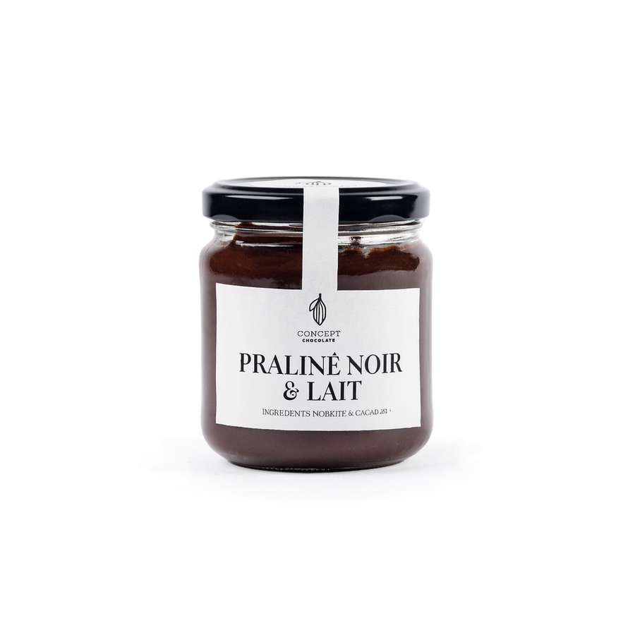 Praliné noir & lait - Pâte à tartiner à la noisette